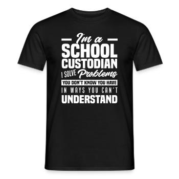 School Caretaker Problem Solver Gift - Men's T-Shirt - black - Front - AI Model Male 178 light (178cm)
