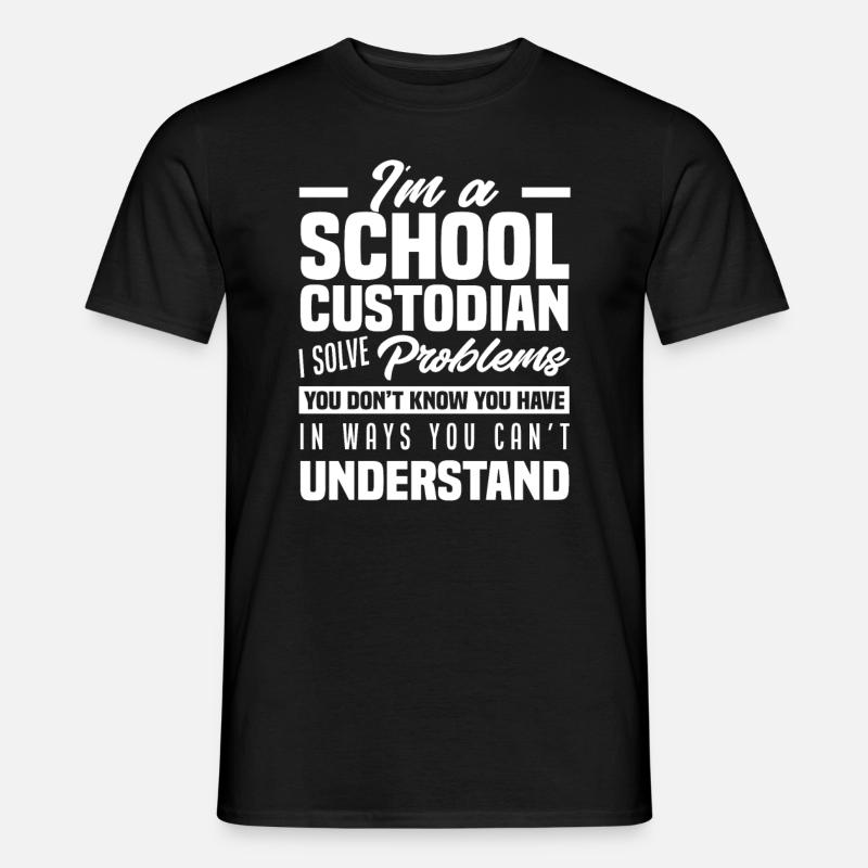 Schulhausmeister Problem Löser Geschenk - Männer T-Shirt - Schwarz
