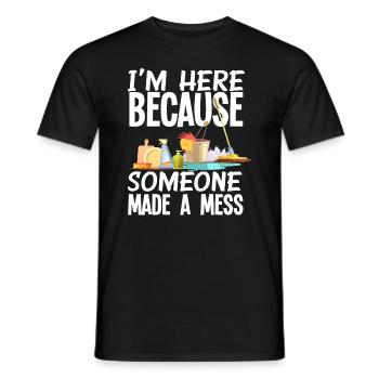 School caretaker cleaning cleansing power - Men's T-Shirt - black - Front - AI Model Male 178 light (178cm)