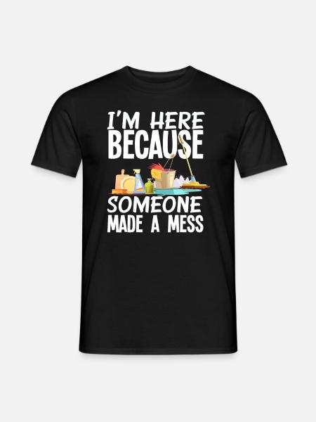 Skole vicevært rengøring rengøringskraft - Mænd T-shirt - sort