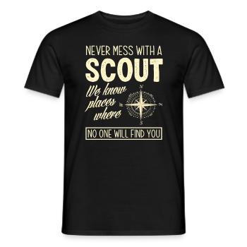 Scouts Nous connaissons des lieux - T-shirt homme - noir - Devant - AI Model Male 178 light (178cm)
