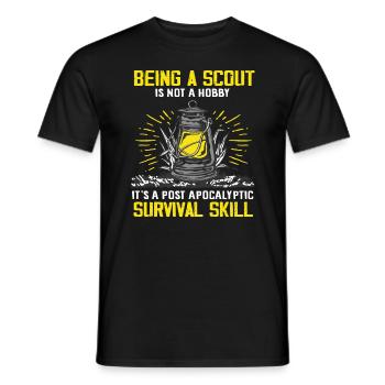 Cadeau de sorts de compétence de survie scout - T-shirt homme - noir - Devant - AI Model Male 178 light (178cm)