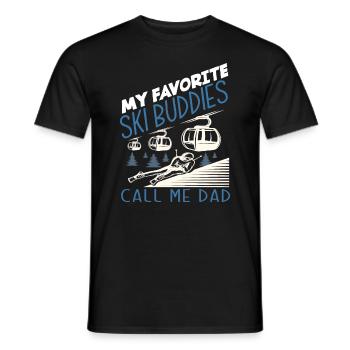 Skiing Papa Skier Father Gift - Men's T-Shirt - black - Front - AI Model Male 178 light (178cm)