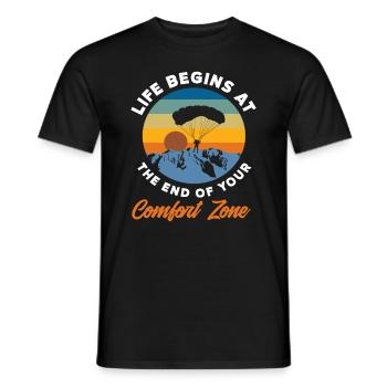 Fallschirmspringen - Männer T-Shirt - Schwarz - Vorne - AI Model Male 178 light (178cm)