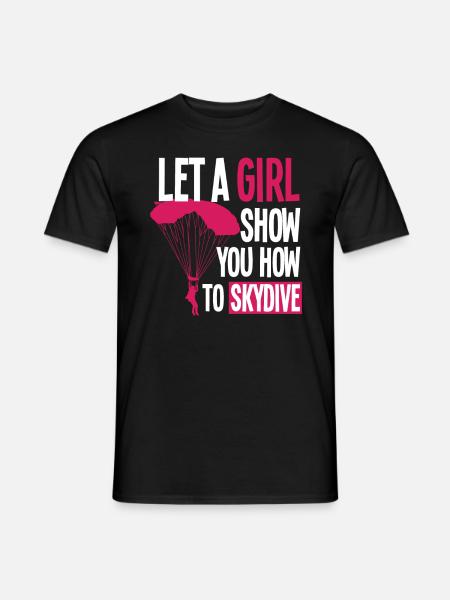 Skydiving Girl Hobby Gift - Men's T-Shirt - black