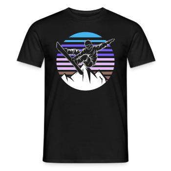 Retro Snowboard Snowboarder - Männer T-Shirt - Schwarz - Vorne - AI Model Male 178 light (178cm)