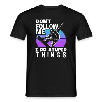 Snowboard Wintersport Berge Winterurlaub - Männer T-Shirt - Schwarz - Vorne - AI Model Male 178 light (178cm)