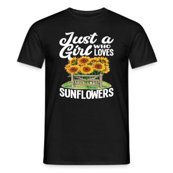 Sonnenblume Mädchen Liebe - Männer T-Shirt - Schwarz - Vorne - AI Model Male 178 light (178cm)