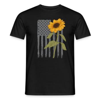 Amerika USA Sonnenblume Patriot - Männer T-Shirt - Schwarz - Vorne - AI Model Male 178 light (178cm)