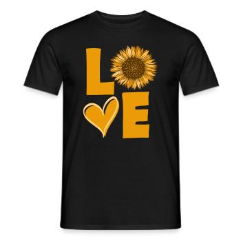 Sonnenblume Liebe - Männer T-Shirt - Schwarz - Vorne - AI Model Male 178 light (178cm)