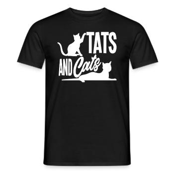 Tatouages Chats Animaux Tatoués - T-shirt homme - noir - Devant - AI Model Male 178 light (178cm)