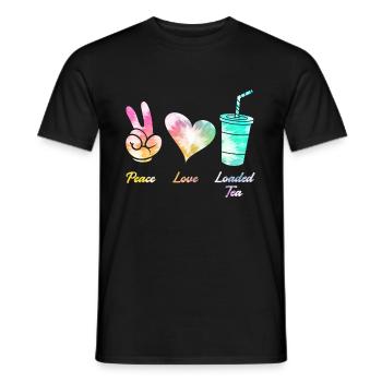 Friede Liebe Tee - Männer T-Shirt - Schwarz - Vorne - AI Model Male 178 light (178cm)