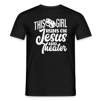 Théâtre Fille Chrétienne Femme Jésus Acteur - T-shirt homme - noir - Devant - AI Model Male 178 light (178cm)