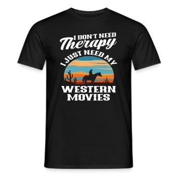 Thérapie Western Films Cowboys Riding - T-shirt homme - noir - Devant - AI Model Male 178 light (178cm)