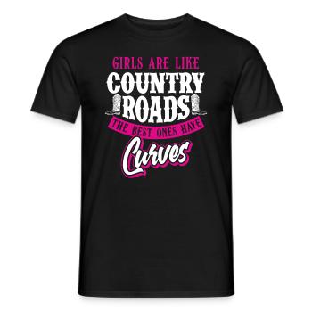 Girls Women Country Music Western Boots - Men's T-Shirt - black - Front - AI Model Male 178 light (178cm)