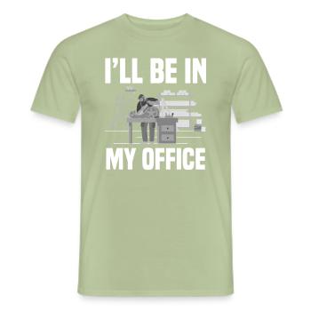 Woodworkers' Office - Men's T-Shirt - sage - Front - AI Model Male 178 light (178cm)