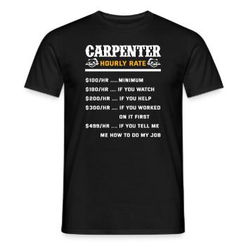 Carpenter Hourly Wage Gift - Men's T-Shirt - black - Front - AI Model Male 178 light (178cm)