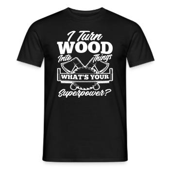 Charpentier menuisier Ébénisterie Dicton - T-shirt homme - noir - Devant - AI Model Male 178 light (178cm)