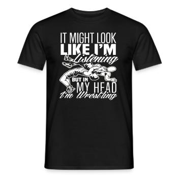 Wrestling Fan Athletes - Men's T-Shirt - black - Front - AI Model Male 178 light (178cm)