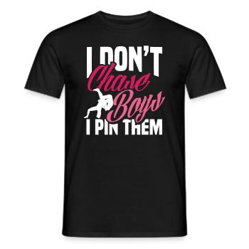Athlète féminine de lutte - T-shirt homme - noir - Devant - AI Model Male 178 light (178cm)