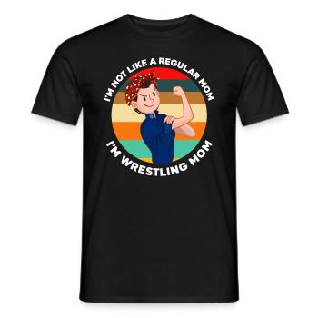 Wrestling Mama - Men's T-Shirt - black - Front - AI Model Male 178 light (178cm)