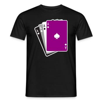 Drapeau des cartes asexuées - T-shirt homme - noir - Devant - AI Model Male 178 light (178cm)