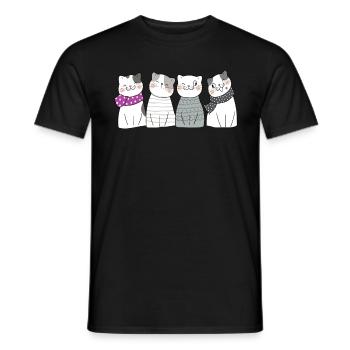 Asexuell Katzen - Männer T-Shirt - Schwarz - Vorne - AI Model Male 178 light (178cm)