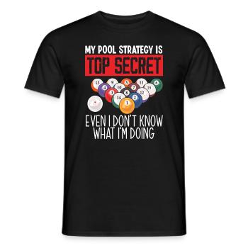 Cadeau secret de la stratégie de billard - T-shirt homme - noir - Devant - AI Model Male 178 light (178cm)