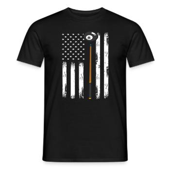 Billard USA Fahne Flagge - Männer T-Shirt - Schwarz - Vorne - AI Model Male 178 light (178cm)