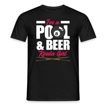 Billard Fille Femme Bière Hobby - T-shirt homme - noir - Devant - AI Model Male 178 light (178cm)