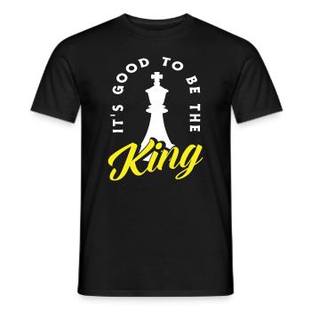 Pièce d’échecs du roi des échecs - T-shirt homme - noir - Devant - AI Model Male 178 light (178cm)