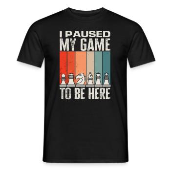 Échecs J’ai mis mon jeu en pause - T-shirt homme - noir - Devant - AI Model Male 178 light (178cm)