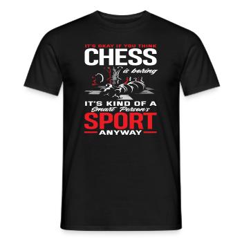 Schach Hobby Sport Intelligent - Männer T-Shirt - Schwarz - Vorne - AI Model Male 178 light (178cm)