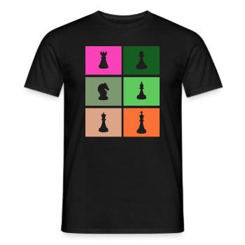 Pièces d’échecs - T-shirt homme - noir - Devant - AI Model Male 178 light (178cm)