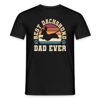 Best Dachshund Dad - Men's T-Shirt - black - Front - AI Model Male 178 light (178cm)