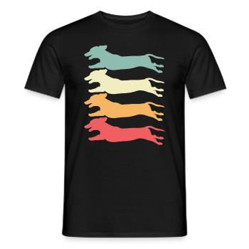 Teckel rétro - T-shirt homme - noir - Devant - AI Model Male 178 light (178cm)
