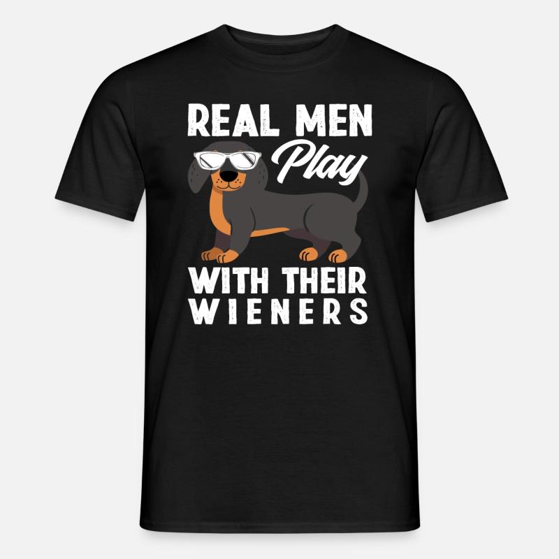 Dackel Echte Männer - Männer T-Shirt - Schwarz