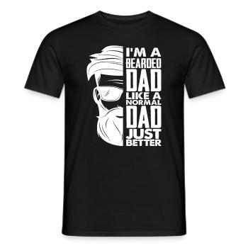 Papa Father's Day Beard Wearer - Men's T-Shirt - black - Front - AI Model Male 178 light (178cm)