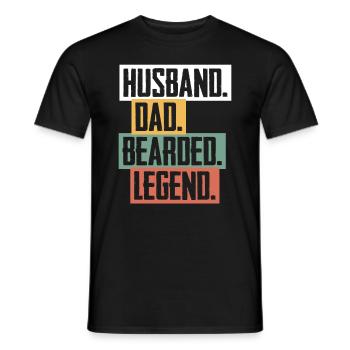 Husband Father Papa Beard Legend Father's Day - Men's T-Shirt - black - Front - AI Model Male 178 light (178cm)