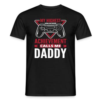 Vater Gamer Papa Kinder Vatertag - Männer T-Shirt - Schwarz - Vorne - AI Model Male 178 light (178cm)