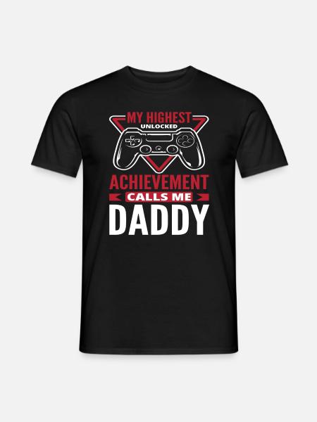 Vater Gamer Papa Kinder Vatertag - Mænd T-shirt - sort