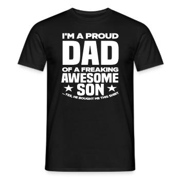 Fier Père Fils Enfant Papa Fête des pères - T-shirt homme - noir - Devant - AI Model Male 178 light (178cm)