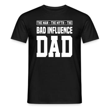 Papa Père Mauvaise Influence Drôle de fête des pères - T-shirt homme - noir - Devant - AI Model Male 178 light (178cm)