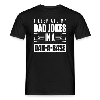Papa Jokes Database Wordplay Father's Day - Men's T-Shirt - black - Front - AI Model Male 178 light (178cm)