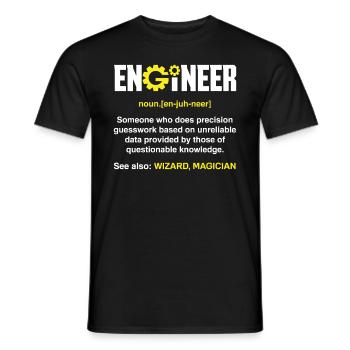 Engineer Definition - Men's T-Shirt - black - Front - AI Model Male 178 light (178cm)