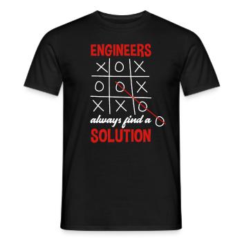 Engineer engineers always find a solution - Men's T-Shirt - black - Front - AI Model Male 178 light (178cm)