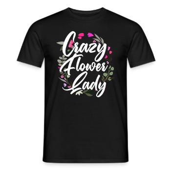 Crazy Flowers Mme Fleuriste Florale - T-shirt homme - noir - Devant - AI Model Male 178 light (178cm)