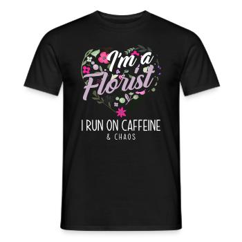 Fleuriste Caféine Chaos Cadeau - T-shirt homme - noir - Devant - AI Model Male 178 light (178cm)