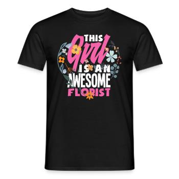 Fleuriste Fille Femmes Cadeau - T-shirt homme - noir - Devant - AI Model Male 178 light (178cm)