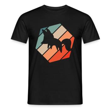 Fuchs Retro - Men's T-Shirt - black - Front - AI Model Male 178 light (178cm)